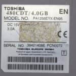 Štítek - Toshiba Satellite Pro 480CDT