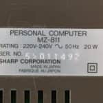 Štítek upraveného počítače - Sharp MZ-800