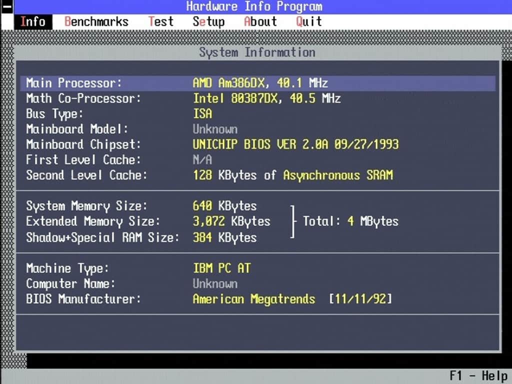 AMD-386DX-40MHz - Test s i3876