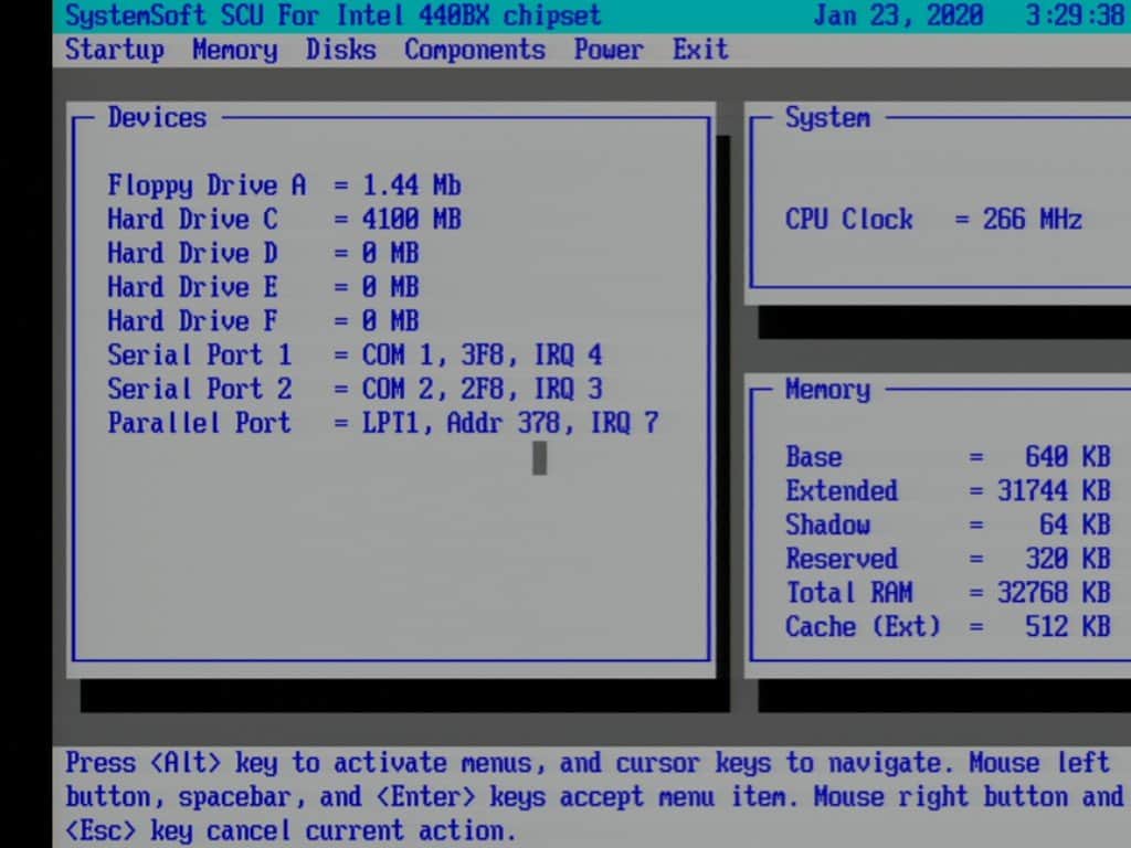 AJP 1100P - BIOS