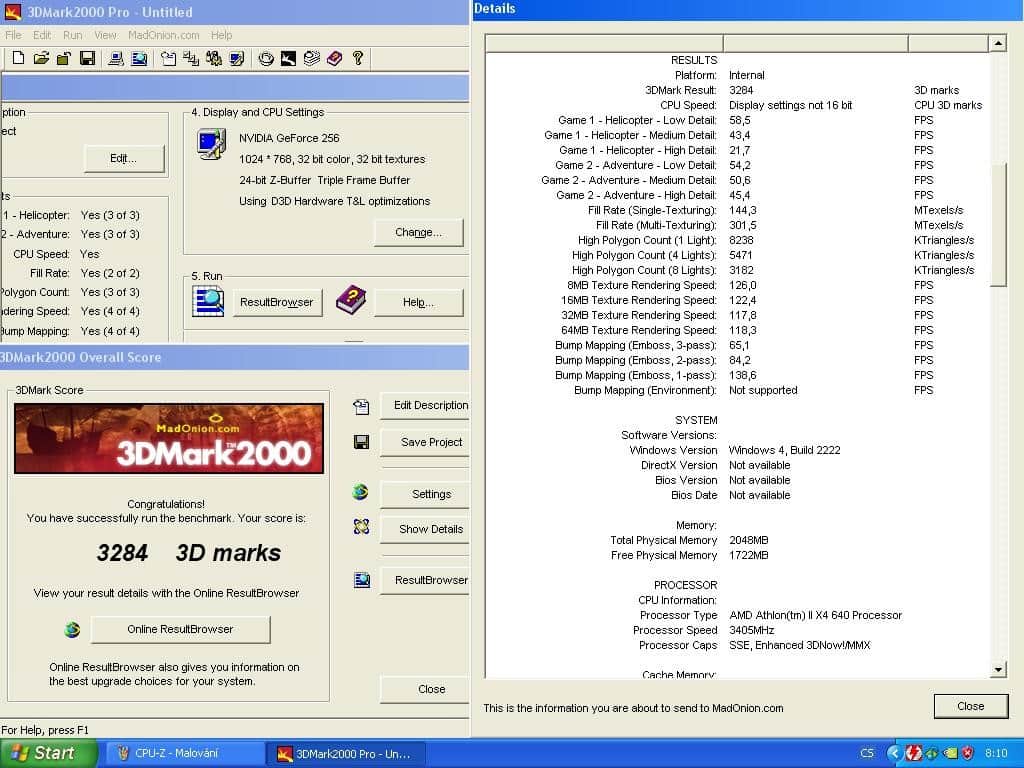 3D Mark 2000 - nVidia GeForce 256 32MB SDRAM - Creative CT6940
