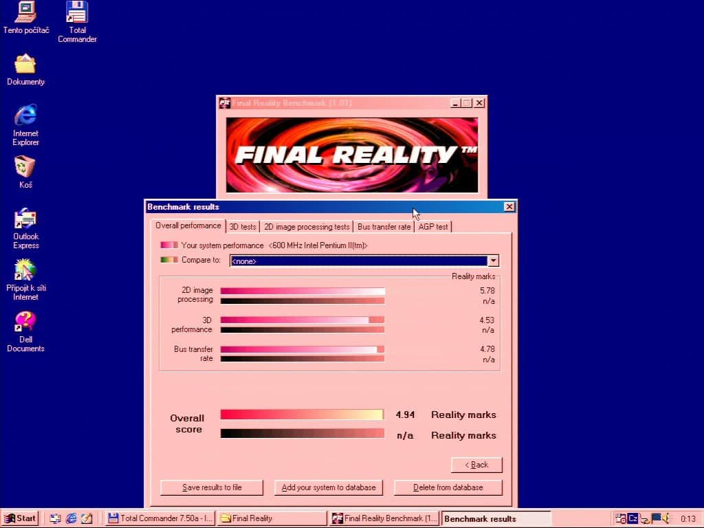 Dell Inspiron 3800 - Testy Win98