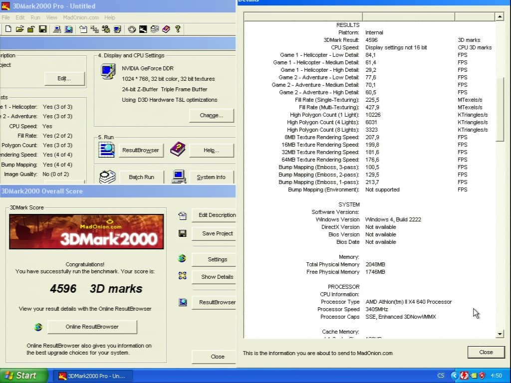 3D Mark 2000 - nVidia GeForce 256 32MB SGRAM - ELSA Erazor X2-A32