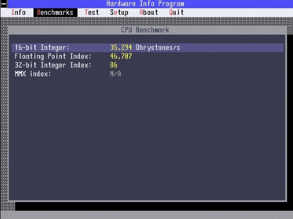 Escom Happy PC  486DX/100 - Testy MS-DOS