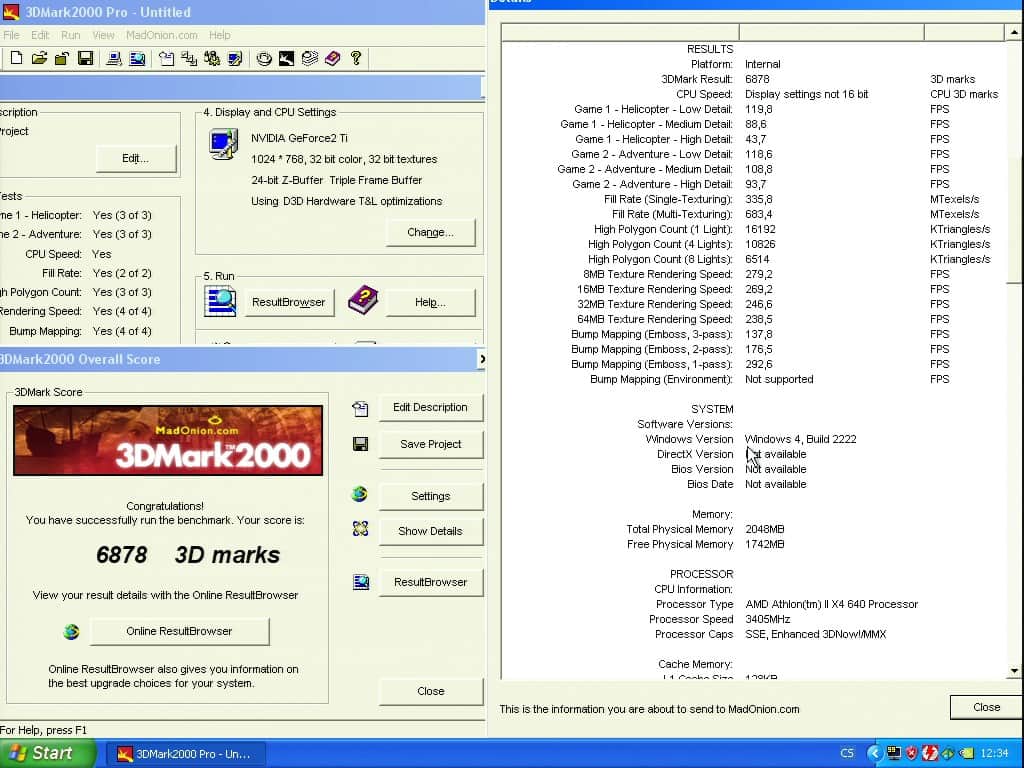 3D Mark 2000 - nVidia GeForce2 TI 64MB DDR - Hercules 3D Prophet II TI