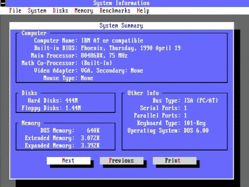 Texas Instruments TravelMate 4000E - Test MS-DOS
