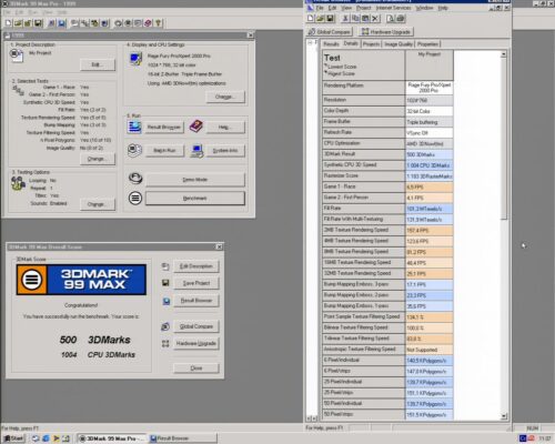 VIA C3 733MHz - 3D Mark 99