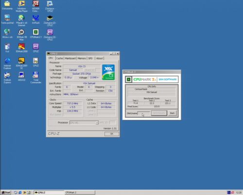 VIA C3 733MHz - Info