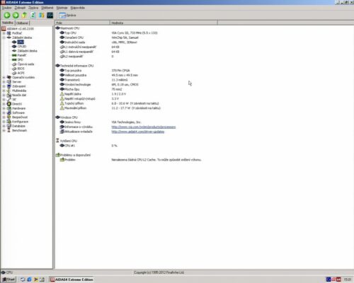 VIA C3 733MHz - Info