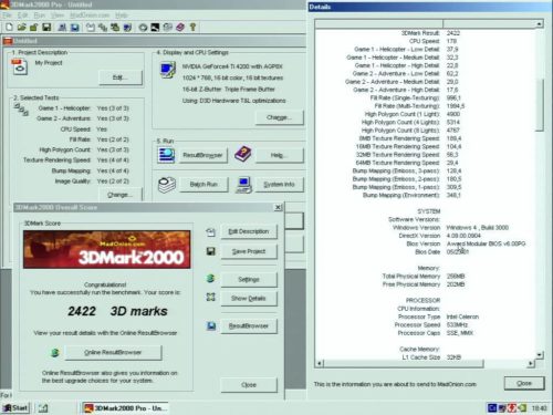 Intel Celeron 533MHz - 3D Mark 2000